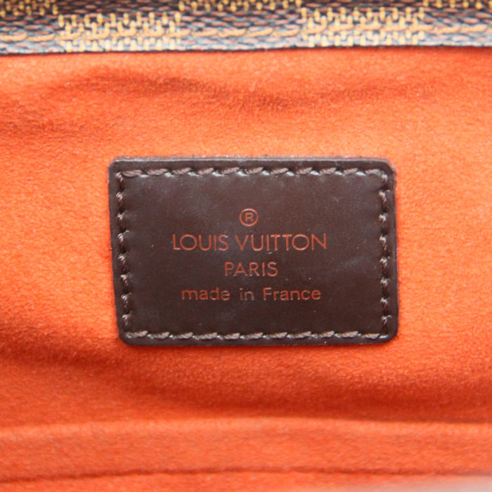 Louis Vuitton Parioli in damier ébène canvas and brown leather - Detail D4