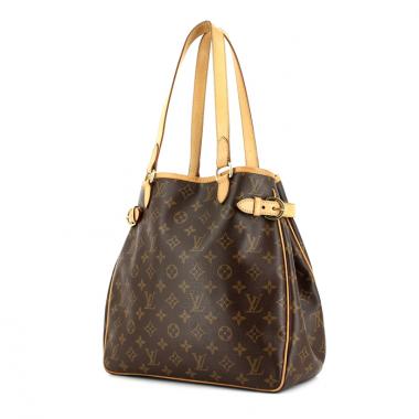 Borsa Batignolles in tela monogram cerata e pelle naturale