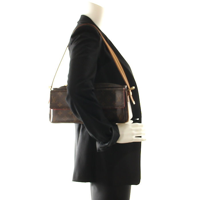 Louis Vuitton Viva Cite petit modèle en toile monogram et cuir naturel - Detail D1