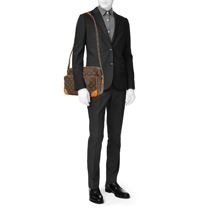 Louis Vuitton Nile Shoulder Bag in monogram canvas and natural leather - Detail D1