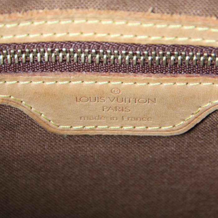 Borsa in tela monogram e pelle naturale - Detail D3