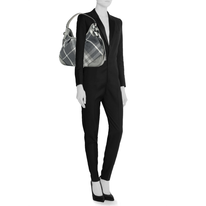 Burberry in grey linen canvas and leather - Detail D1