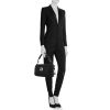 Dior Charming Lock Handbag in canvas cannage and black leather - Detail D1 thumbnail
