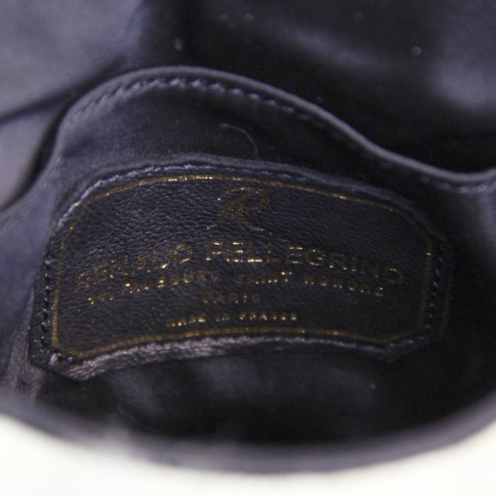 Renaud Pellegrino Sac Pochette en fourrure noir, blanche, jaune et verte - Detail D3