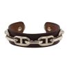 Hermès brazalete de cuero negro y cadena de metal plateadeo - 00pp thumbnail