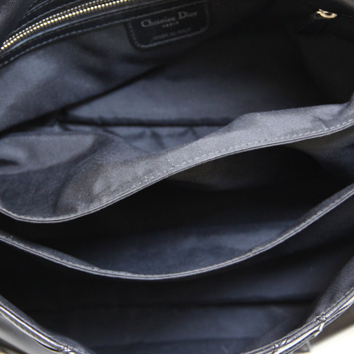 Christian Dior New Lock en cuir cannage noir - Detail D3