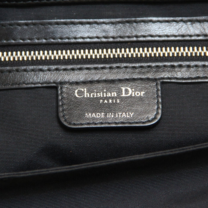Christian Dior New Lock en cuero negro - Detail D4