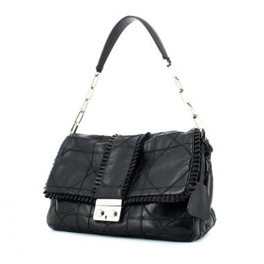 Christian Dior New Lock en cuir cannage noir