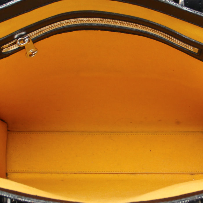 Goyard Comores shopping bag in monogram canvas and black leather - Detail D2