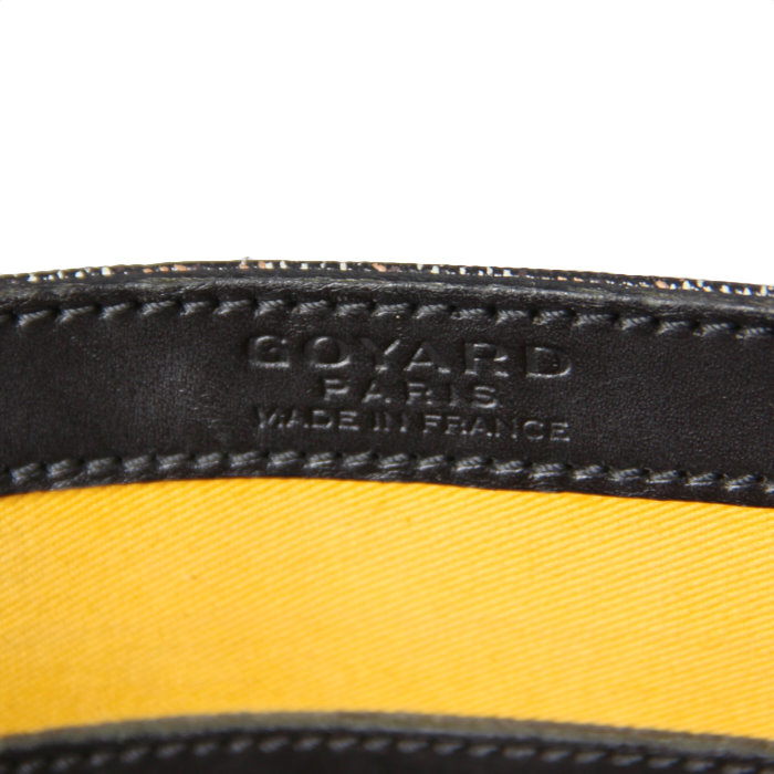 Goyard Comores shopping bag in monogram canvas and black leather - Detail D3