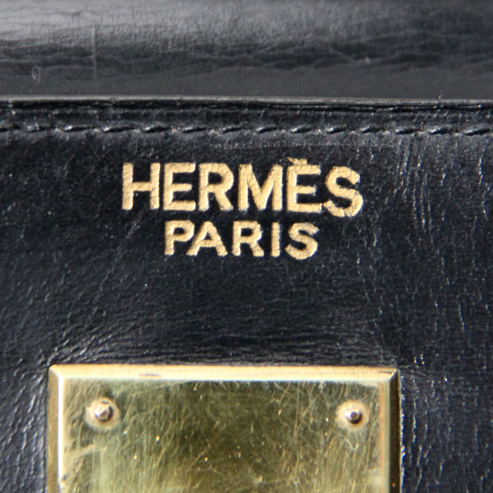Hermès sac Kelly 32 cm en cuir noir - Detail D3