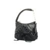 Christian Dior sac en toile plissée et cuir noir  - 00pp thumbnail