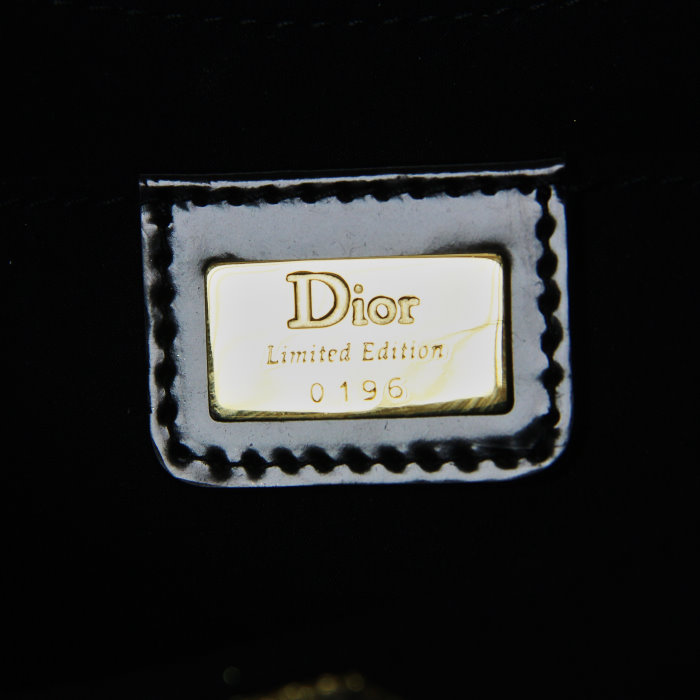 Christian Dior en toile noire et motifs floraux - Detail D3