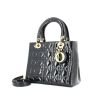 Christian Dior medium model Lady Dior in black cannage leather - 00pp thumbnail