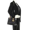 Christian Dior medium model Lady Dior in black cannage leather - Detail D2 thumbnail