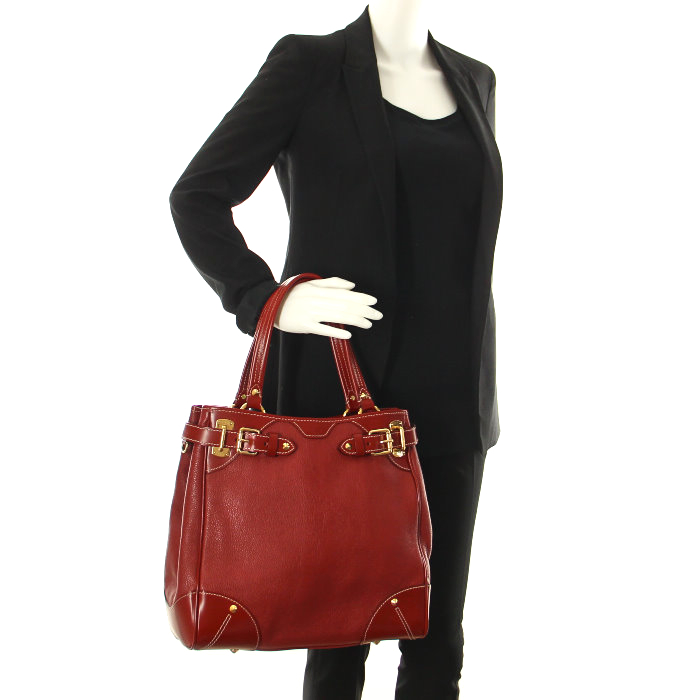 Shopping bag Louis Vuitton Le Majestueux in pelle suhali color talpa - Detail D1