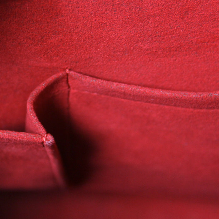 Louis Vuitton Griet in ebony damier canvas and brown leather - Detail D4