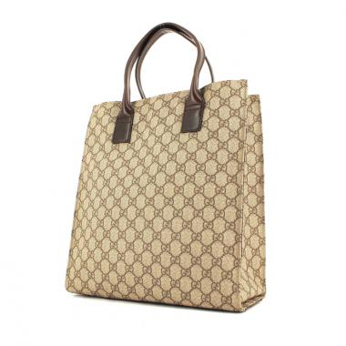 Bolso de mano en lona Monogram beige y cuero marrón
