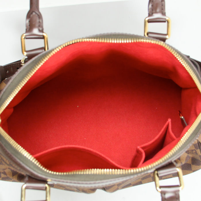 Louis Vuitton in damier canvas and brown leather - Detail D3