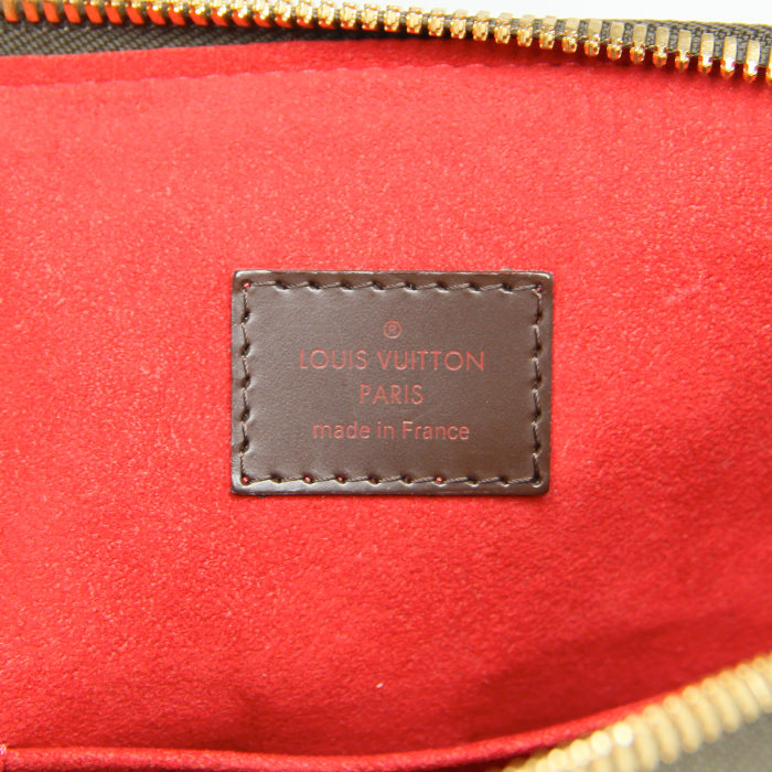 Louis Vuitton in damier canvas and brown leather - Detail D4