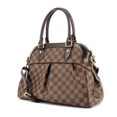 Louis Vuitton en toile damier ébène et cuir marron