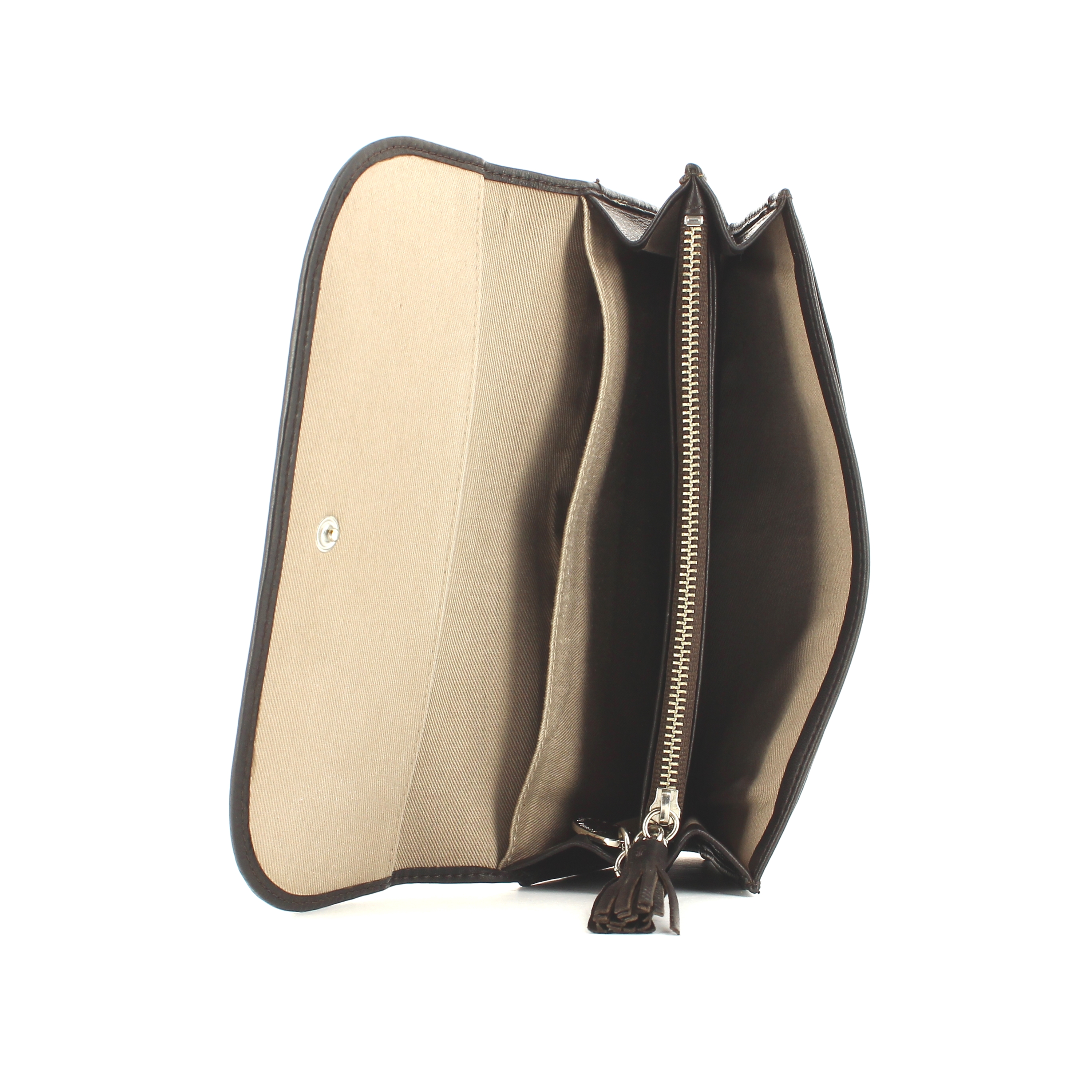 Sonia Rykiel Portefeuille en cuir marron - Detail D1