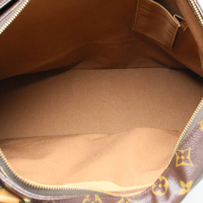 Louis Vuitton shopping bag Mezzo in monogram canvas and natural leather - Detail D2