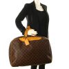 Bolsa de viaje Louis Vuitton Alize en lona Monogram y cuero natural - Detail D2 thumbnail