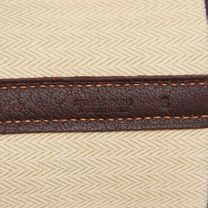 Hermès Garden Party de voyage en amazonia et cuir marron - Detail D3