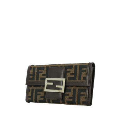Fendi Baguette wallet in brown monogram canvas and brown leather