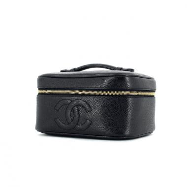 Chanel Vanity en cuero granulado negro