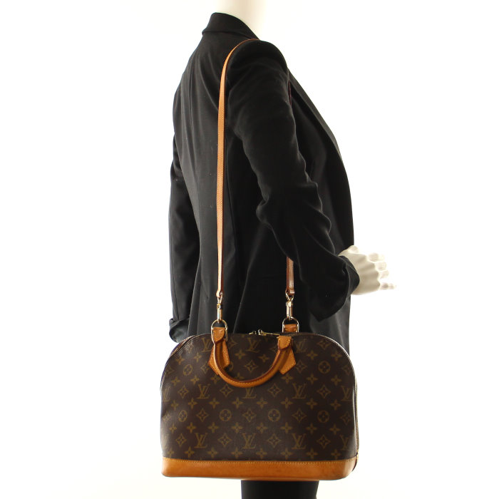 Borsa Alma in tela monogram e pelle naturale - Detail D1
