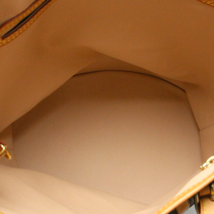 Louis Vuitton sac Grand Bucket en toile monogram et cuir naturel - Detail D2