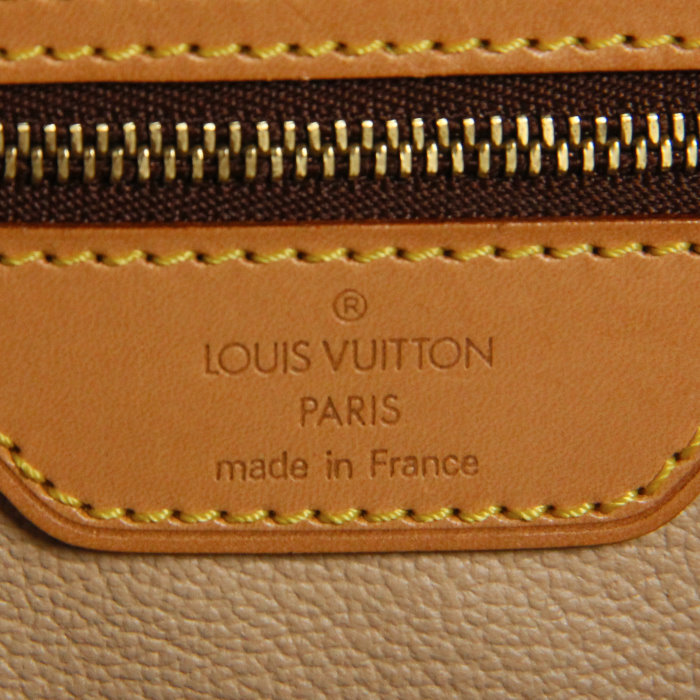 Louis Vuitton sac Grand Bucket en toile monogram et cuir naturel - Detail D3