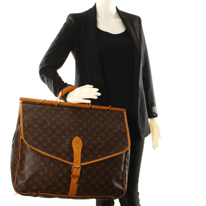 Bolso en lona Monogram y cuero natural - Detail D1