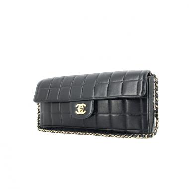 Chanel East West handbag in black quilted leather
