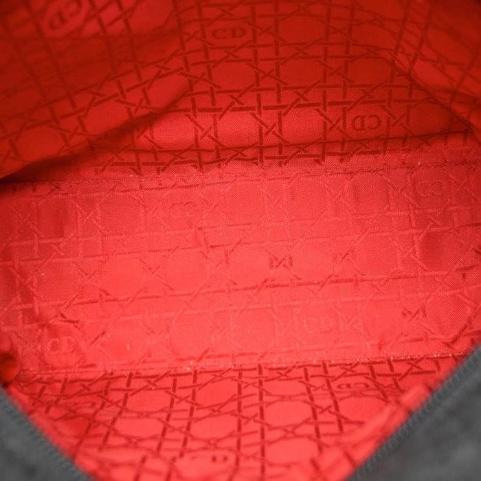 Christian Dior sac Lady Dior grand modèle en toile cannage noire  - Detail D2
