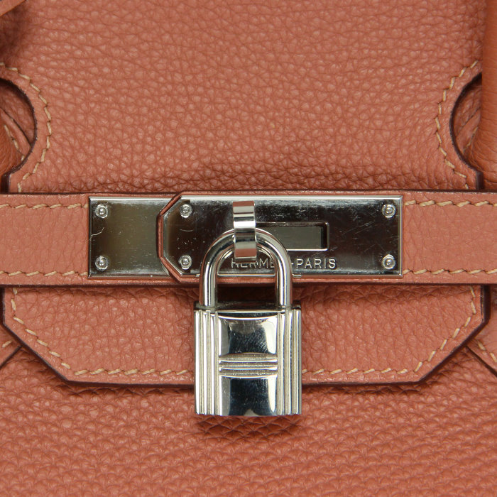 Hermès Birkin 35 cm in pink leather - Detail D3