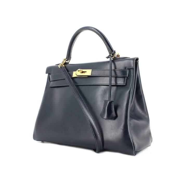 SOLD - Hermes Kelly Midnight Blue / Navy Leather 32 - Gold