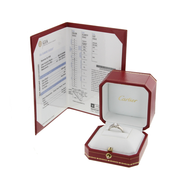 Cartier bague solitaire Ballerine en platine et diamants - Detail D2