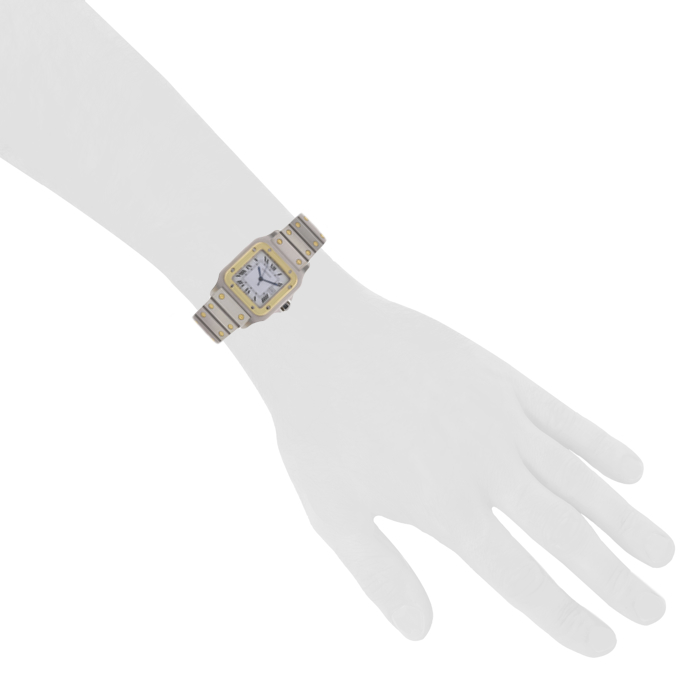 Cartier Santos in stainless steel and yellow gold big size Circa 1990  - Detail D1