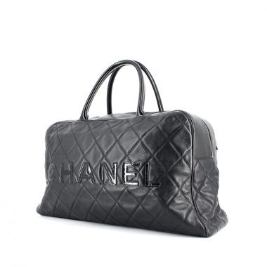 Chanel Boston en cuero acolchado negro