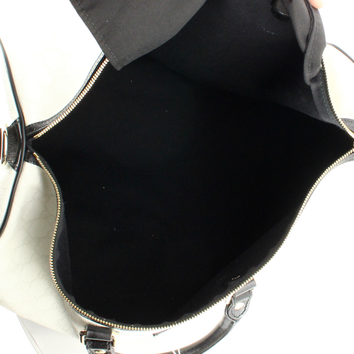 Gucci en toile monogram blanche et cuir bleu - Detail D2