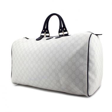 Gucci en toile monogram blanche et cuir bleu