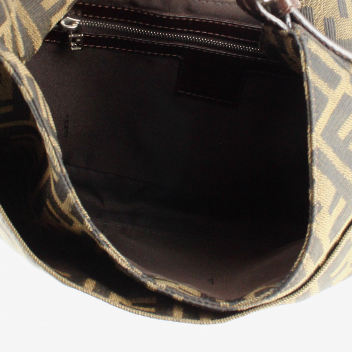 Borsa in tessuto monogram e pelle marrone - Detail D2