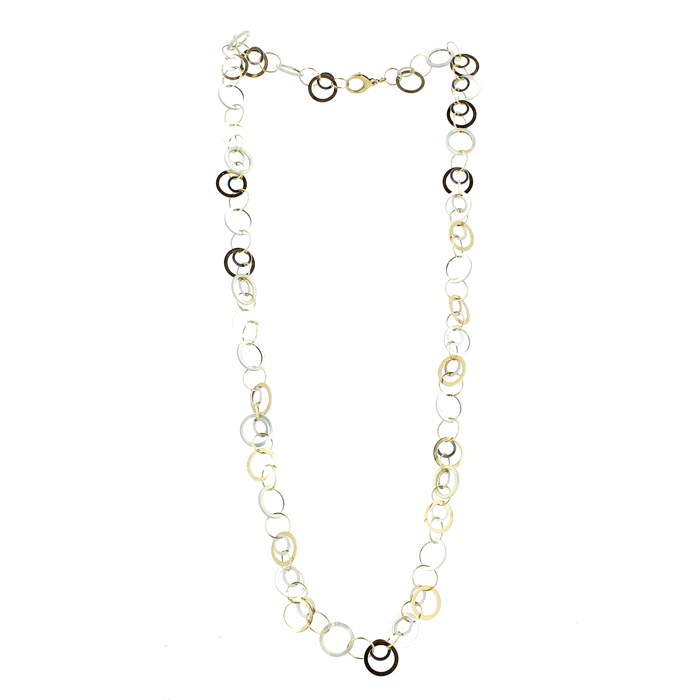 Victoria Casal sautoir Pop en or jaune, or blanc et nacre - Detail D2