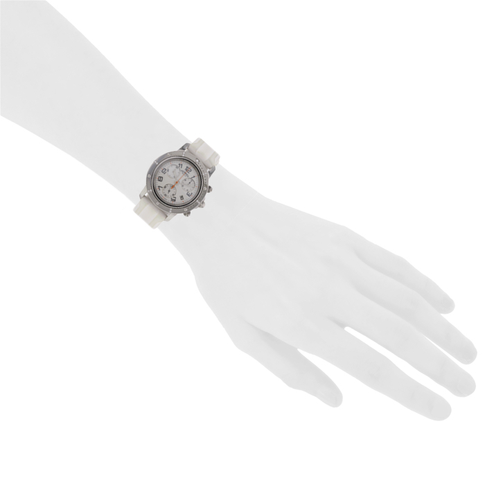 Hermès montre Clipper Chrono acier et diamants Ref : CP2.430 Vers 2011 - Detail D1