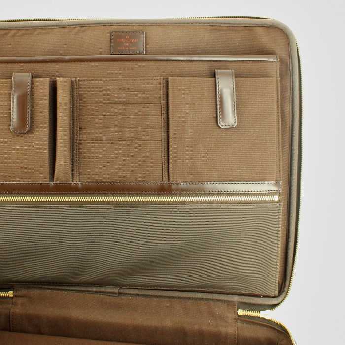 Louis Vuitton Sabana in damier canvas and brown leather - Detail D3