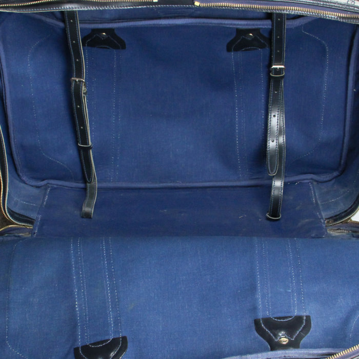 Gucci Valise vintage in blue monogram canvas and leather - Detail D3