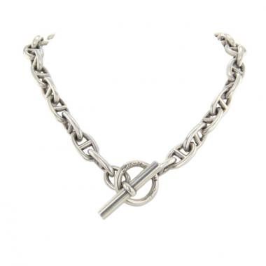 Hermès silver Anchor Chain necklace large model